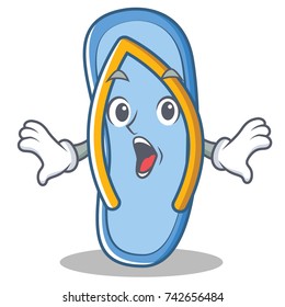 Surprised flip flops character cartoon