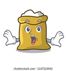 Surprised flour mascot cartoon style