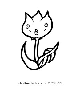 überraschte Blumenkarikatur