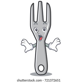 Surprised fork character cartoon style