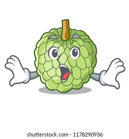 Surprised fresh custard apple sweet fruit cartoon