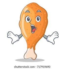 Surprised fried chicken character cartoon vector illustration
