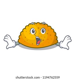 Surprised fried patties isolated on the mascot