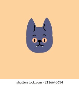 Sorprendido o asustado bozal o cara de un gato al estilo vectorial