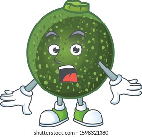 Surprised gem squash gesture on cartoon mascot design