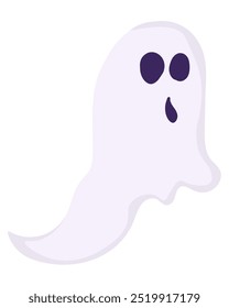 Surprised ghost in doodle style, vector illustration character for design or decoration for halloween