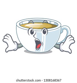 Surprised ginger tea in the cartoon shape