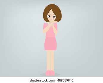 surprised girl vector 