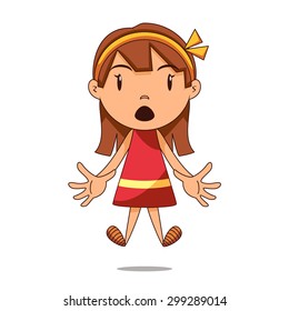 Surprised girl, vector illustration