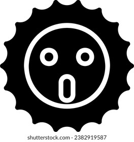vector de ilustración de icono de glifo sorprendido