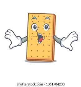 Surprised graham cookies mascot cartoon