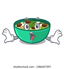 Surprised green curry in the character shape