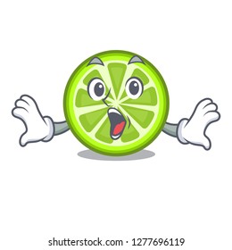 Surprised green lemon slices in character fridge