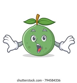 Surprised guava mascot cartoon style