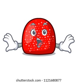 Surprised gumdrop mascot cartoon style