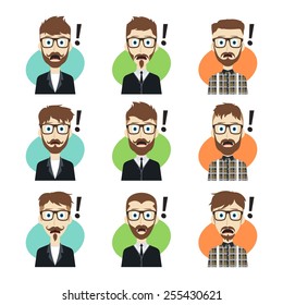surprised guy cartoon set