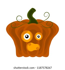 Surprised halloween pumpkin cartoon character