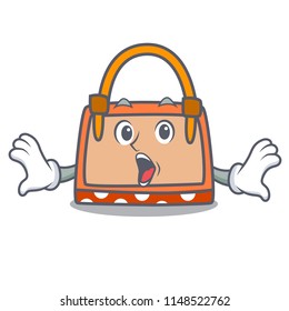 Surprised hand bag mascot cartoon