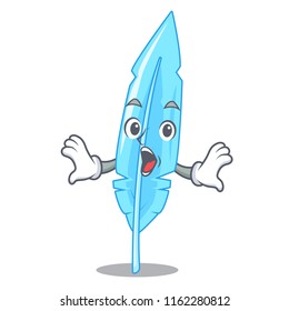Surprised hand drawn feather mascot