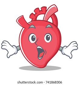 Surprised heart character cartoon style