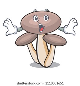 Surprised honey agaric mushroom mascot cartoon