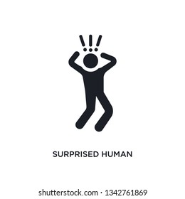 surprised human isolated icon. simple element illustration from feelings concept icons. surprised human editable logo sign symbol design on white background. can be use for web and mobile