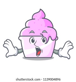 Surprised ice cream paper cup mascot cartoon