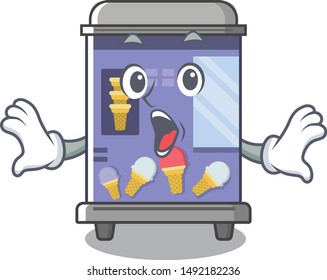 Surprised ice cream vending machine mascot shape