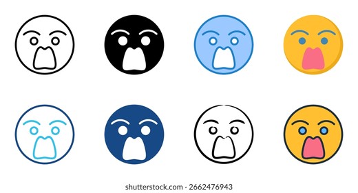 Surprised icon set multiple style collection 

