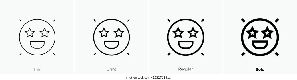 surprised icon. Thin, Light Regular And Bold style design isolated on white background