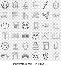 Surprised icons set. Outline style of 36 surprised vector icons for web for any design