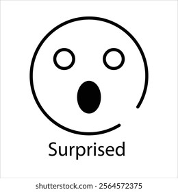Surprised Icons thin line and glyph vector icon stock illustration