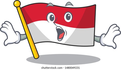 Surprised indonesian flag folded  