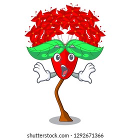 Surprised Ixora flowers in the cartoon pots