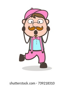 Surprised Job Worker Face Expression Vector