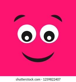 Surprised joyful face on color background. Vector illustration