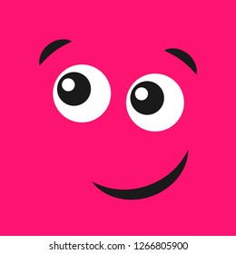 Surprised joyful face on color background. Vector illustration