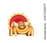 Surprised king character sits on the throne. Astonished stunned, amazed, bewildered, puzzled, smitten. Emperor, Monarch, ruler of the medieval king. Cartoon flat style vector illustration