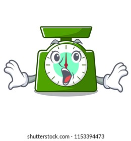 Surprised kitchen scale mascot cartoon
