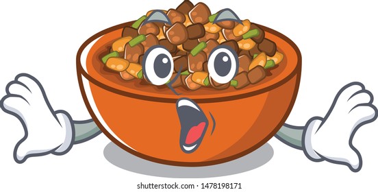 Surprised kung pao chicken in character shape