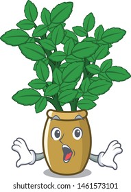 Surprised lemon balm in the cartoon shape