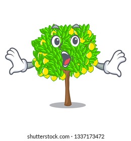 Surprised lemon tree cartoon next the house
