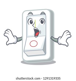 Surprised light switch is isolated with mascot
