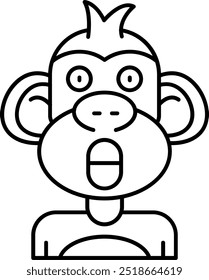 Surprised Line vector Icon Design