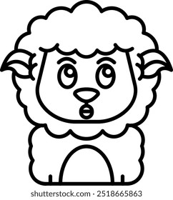 Design de ícone de vetor de linha surpreso