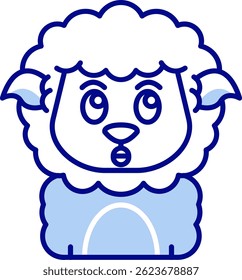 Design de ícone de vetor de linha surpreso