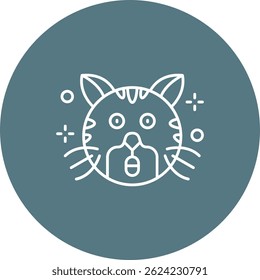 Design de ícone de vetor de linha surpreso