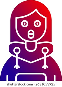 Diseño de icono de Vector de línea sorprendido