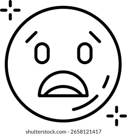 Surprised Line vector Icon Design