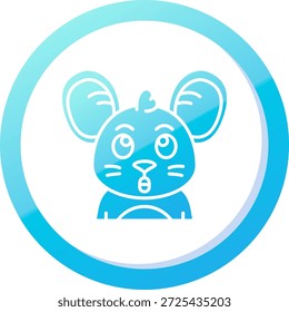 Design de ícone de vetor de linha surpreso